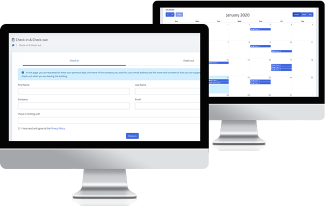 Check me in dashboard check-in and calendar